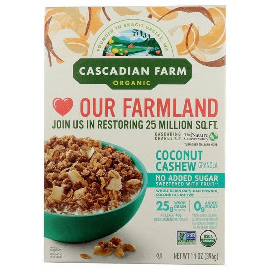 CASCADIAN FARM CASCADIAN FARM Coconut Cashew Granola No Added Sugar, 14 oz