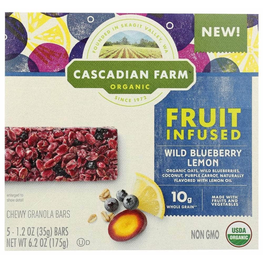 CASCADIAN FARM Cascadian Farm Organic Fruit Infused Wild Blueberry Lemon, 6.20 Oz