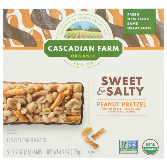 CASCADIAN FARM: Sweet and Salty Peanut Pretzel Chewy Granola Bars 6.2 oz (Pack of 4) - Grocery > Nutritional Bars Drinks and Shakes -