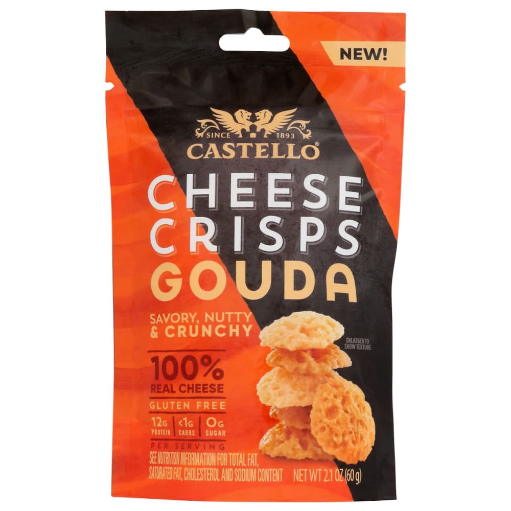 CASTELLO Crisps Cheese Gouda, 2.1 OZ (Pack of 5) ShelHealth