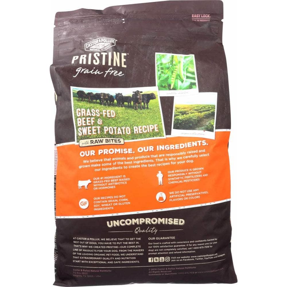 CASTOR & POLLUX Castor & Pollux Dog Food Dry Pristine Grain Free Beef Raw, 10 Lb