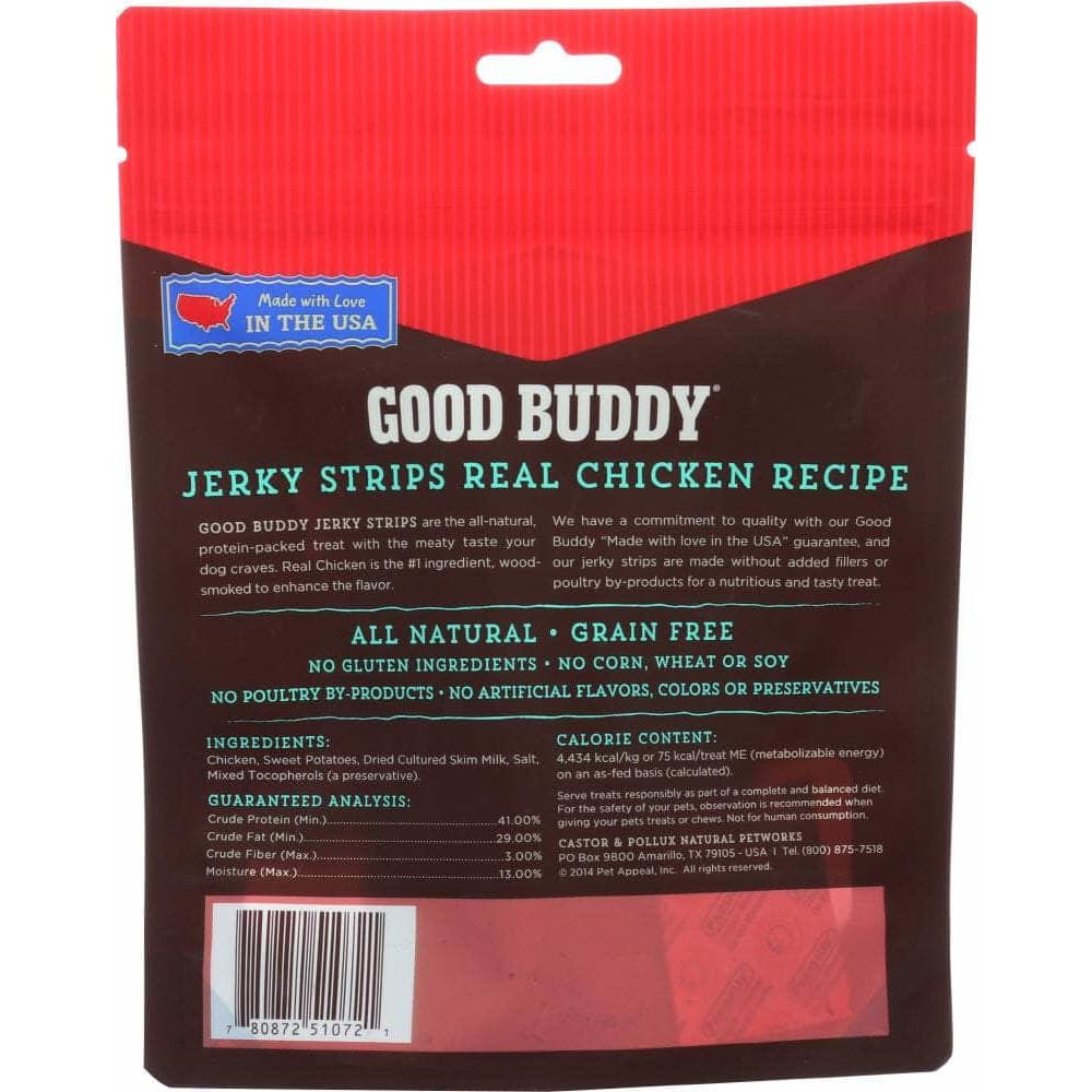 Castor & Pollux Castor & Pollux Dog Treat Good Buddy Jerky Strip Chicken, 4.5 oz