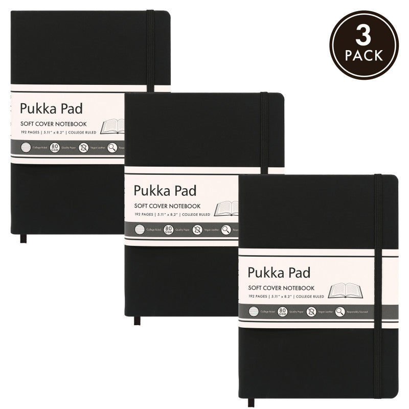 3Ct Soft Cover A5 College Black