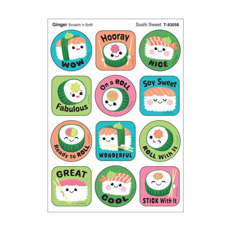 Stinky Stickers Ginger Scent Sushi Sweet (Pack of 12)