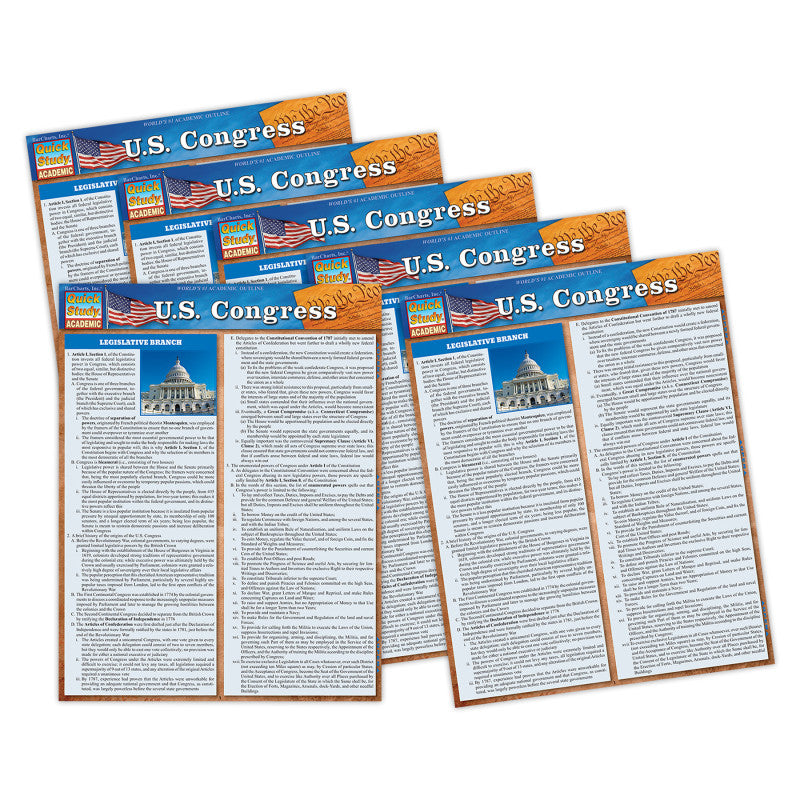 Study Guides U.S. Congress 6Ct Laminated