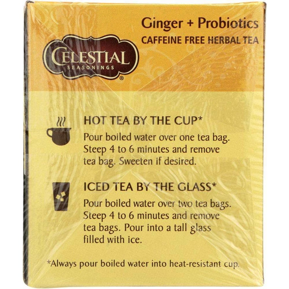 Celestial Seasonings Celestial Seasonings Ginger Probiotic Herbal Tea Pack of 20, 1.1 oz