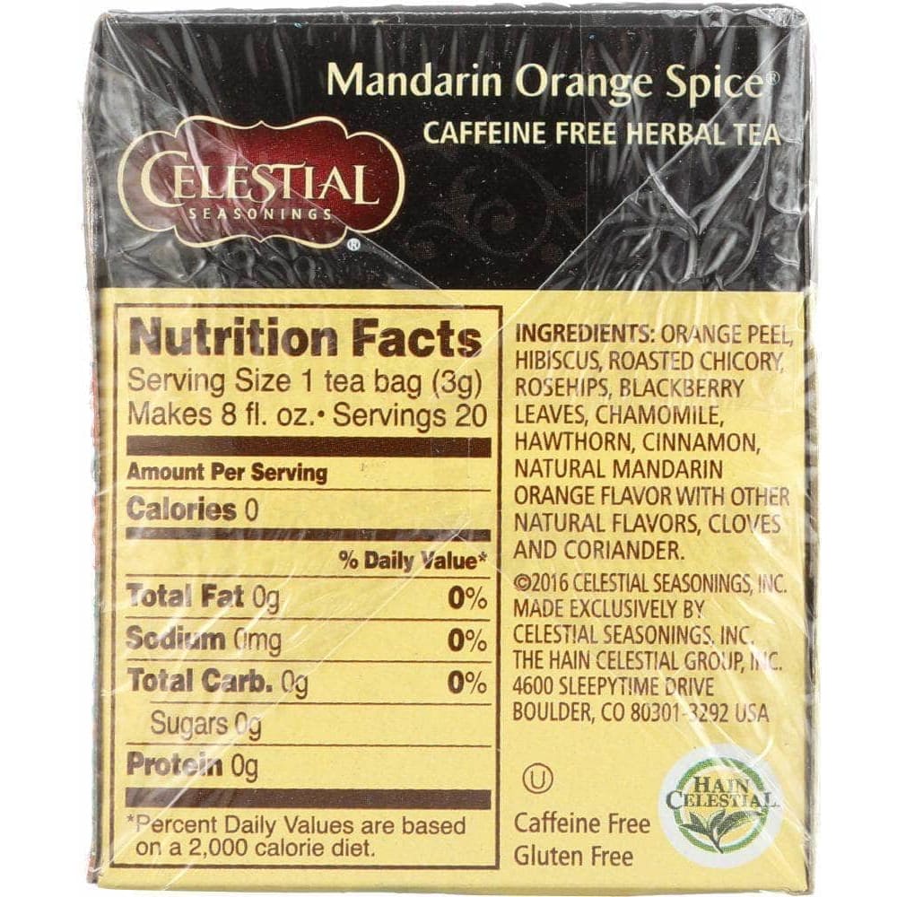 Celestial Seasonings Celestial Seasonings Mandarin Orange Spice Herbal Tea Caffeine Free, 20 bg