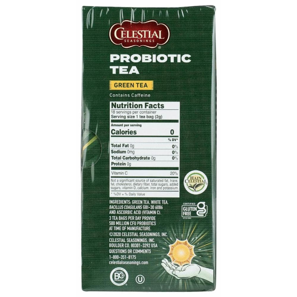 CELESTIAL SEASONINGS Celestial Seasonings Probiotic Green Tea, 18 Bg