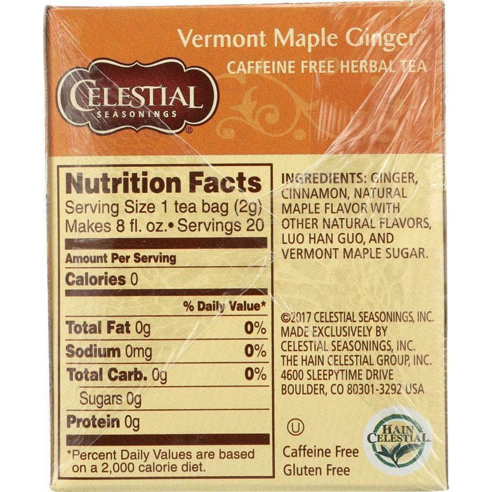 Celestial Seasonings Celestial Seasonings Vermont Maple Ginger Herbal Tea Pack of 20, 1 oz