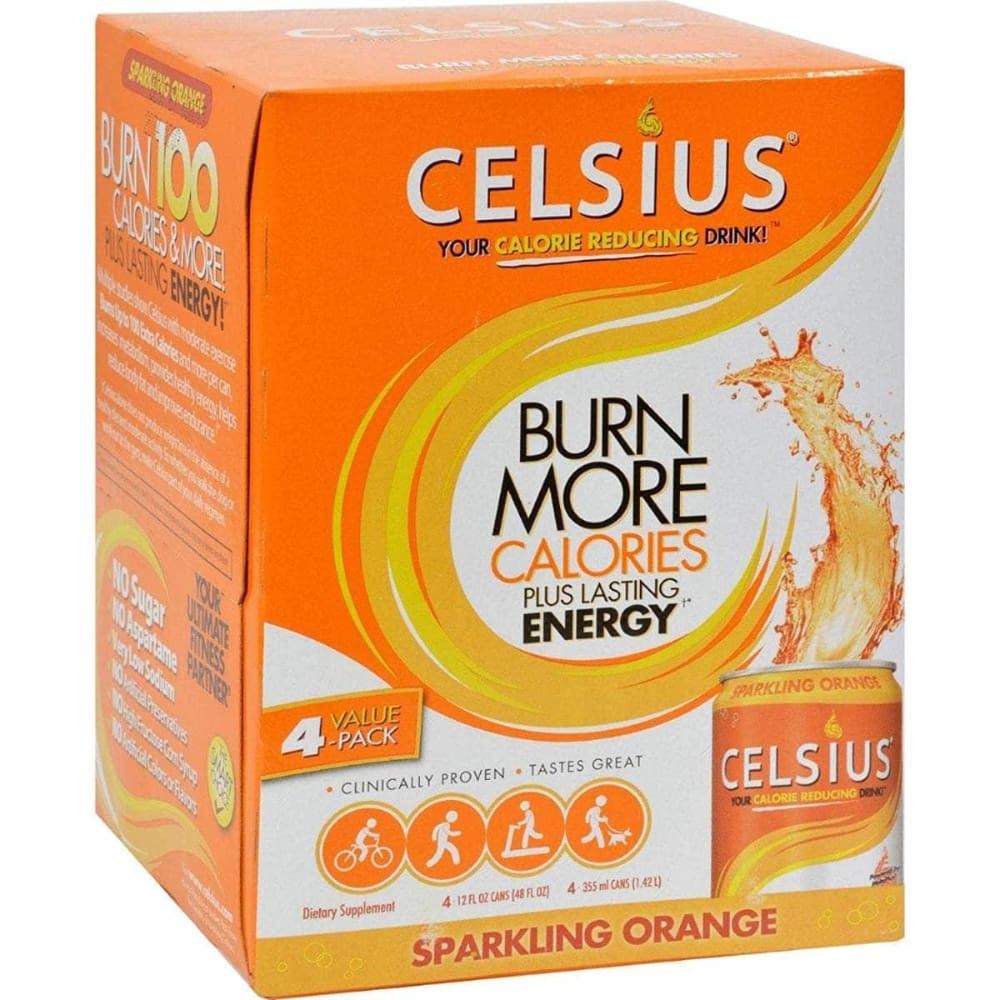 Celsius Celsius Live Fit Sparkling Orange Pack of 4, 48 oz