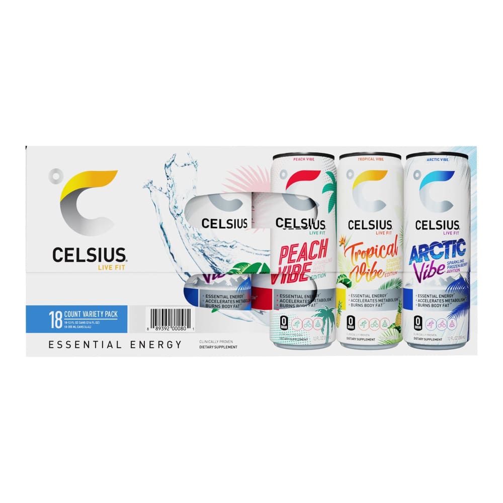 Celsius Celsius Vibe Variety Pack 18 pk./12 oz. - Home/Grocery Household & Pet/Beverages/Sports & Nutritional Drinks/ - Celsius