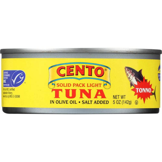 Cento Cento Solid Packed Light Tuna In Pure Olive Oil, 5 oz