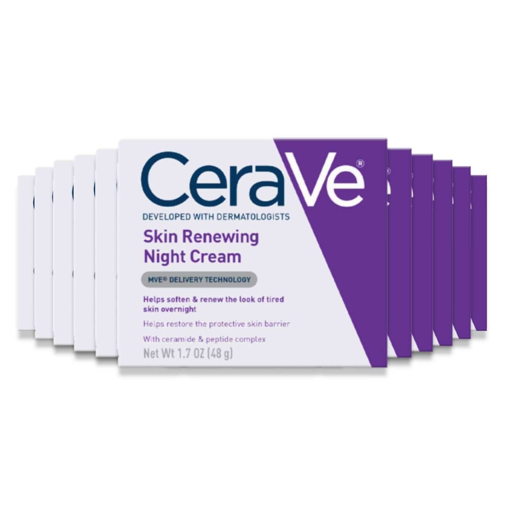CeraVe Skin Renewing Night Cream Face Moisturizer 1.7 fl oz 12 Pack