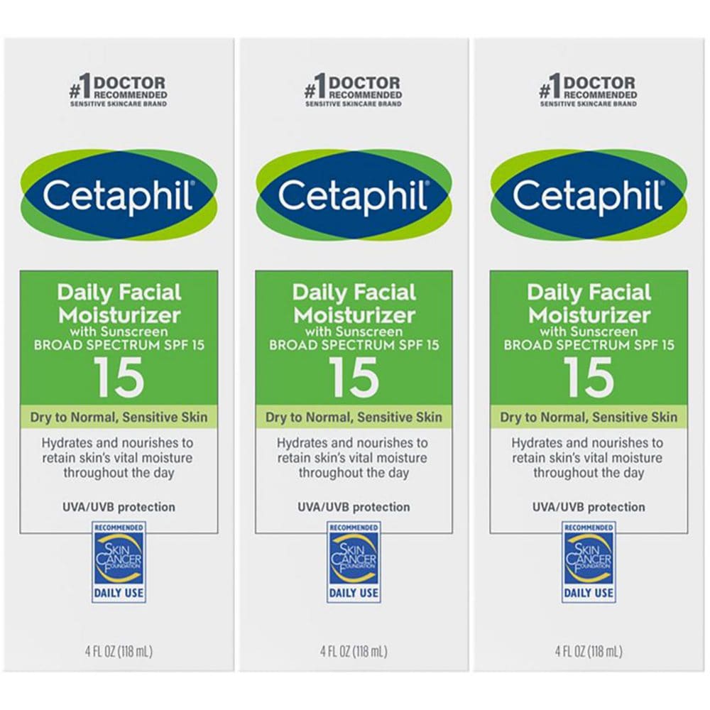 Cetaphil Daily Facial Moisturizer with Sunscreen SPF 15 (4 fl. oz. 3 pk.) - Skin Care - Cetaphil