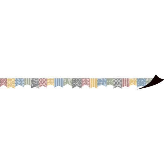 Colorful Cottage Pennants Border Magnetic (Pack of 6)