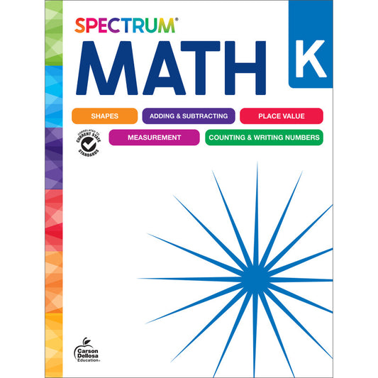 Spectrum Gr K Math Workbook (Pack of 3)