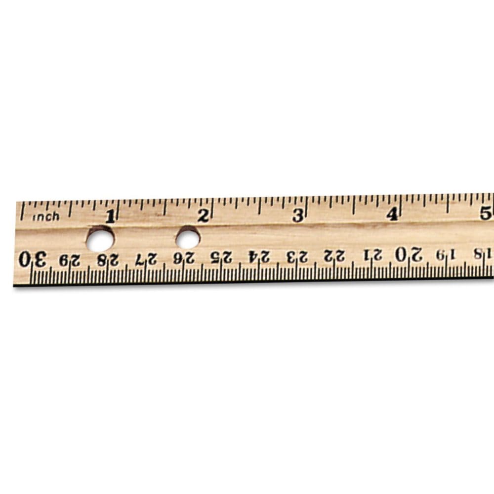 Charles Leonard Economical Beveled Wood 12 Ruler w/ Single Metal Edge Natural (36-pack) (Pack of 2) - Desk Accessories & Office Supplies -