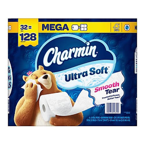 Charmin Ultra Soft Toilet Paper 32 Mega Rolls - Home/Household Essentials/Paper & Plastic/Paper Products/Bath Tissue/ - Charmin