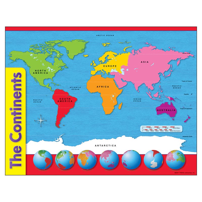 Chart The Continents (Pack of 12) - Maps & Map Skills - Trend Enterprises Inc.