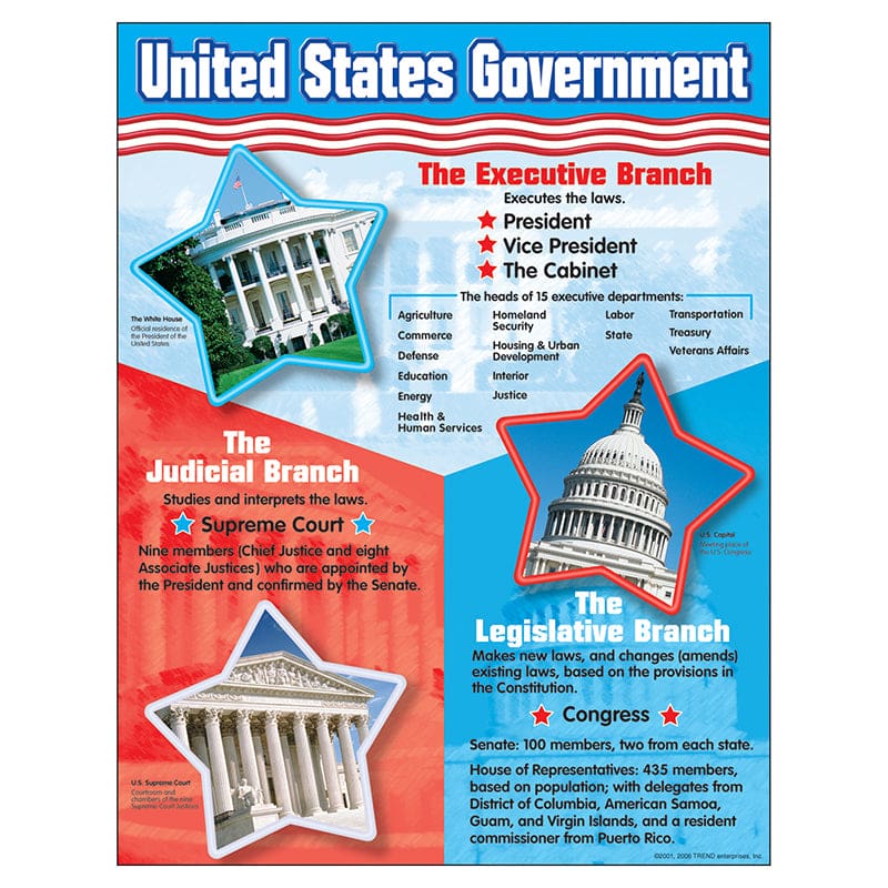 Chart United States Government (Pack of 12) - Social Studies - Trend Enterprises Inc.