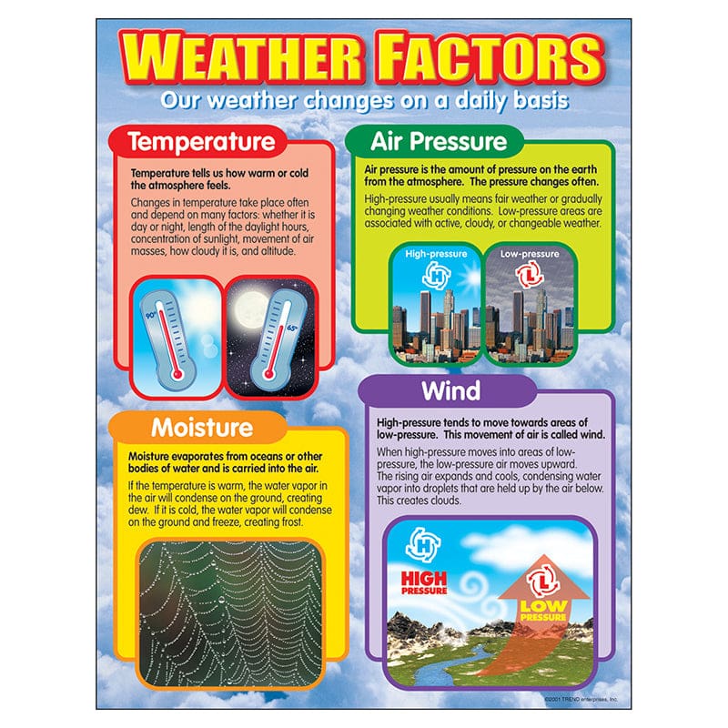 Chart Weather Factors (Pack of 12) - Science - Trend Enterprises Inc.