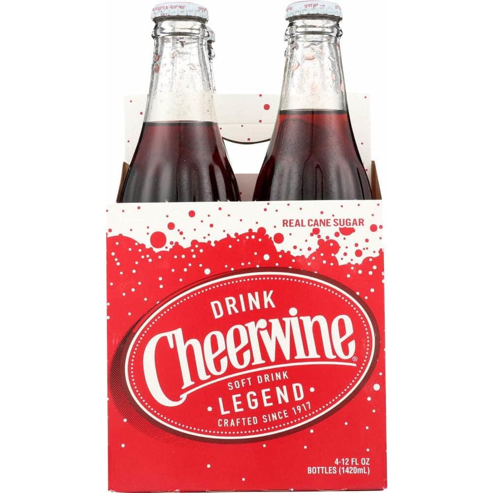 Cheerwine Cherry Soda 4 Bottle, 48 Oz (Case of 3) | ShelHealth