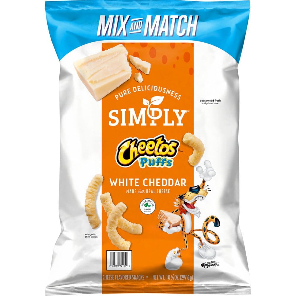 Cheetos Simply Puffs Cheese Flavored Snacks White Cheddar (10.5 oz.) (Pack of 2) - Snacks Under $10 - Cheetos