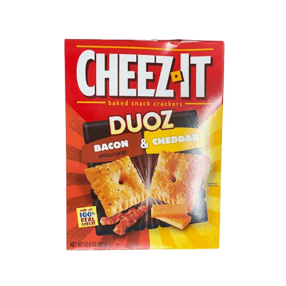 Cheez-It Cheez-It DUOZ Crackers, Baked Snack Crackers, Bacon and Cheddar, 12.4 Oz.