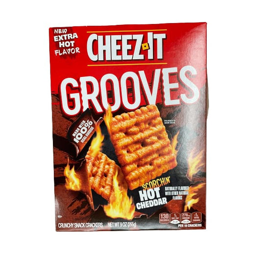 Cheez-It Cheez-It Grooves Cheese Crackers, Crunchy Snack Crackers, Scorchin' Hot Cheddar, 9 Oz