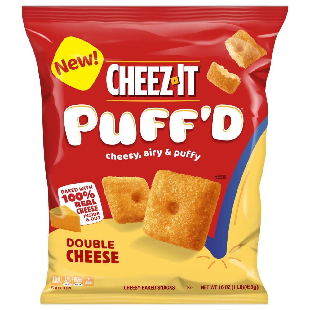 Cheez-It Cheez-It Puff’d Double Cheese Baked Snack Crackers 16 oz. - Home/Grocery Household & Pet/Canned & Packaged Food/Snacks/Salty
