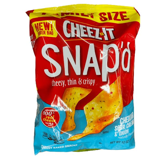 Cheez-It Cheez-It Snap'd Cheese Cracker Chips, Thin Crisps, Lunch Snacks, Cheddar Sour Cream Onion, 12 Oz.