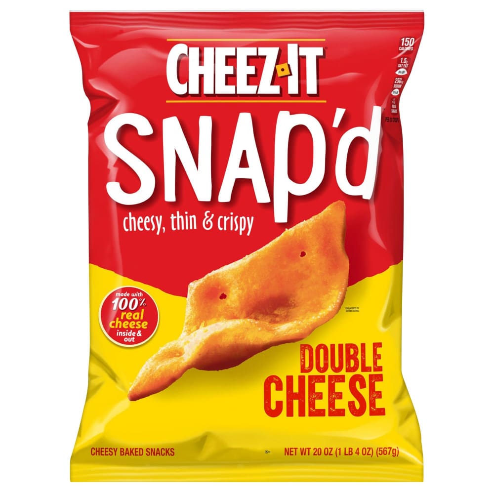 Cheez-It Cheez-It Snap’d Double Cheddar Cheese Crackers 20 oz. - Home/Grocery Household & Pet/Canned & Packaged Food/Snacks/Salty Snacks/ -