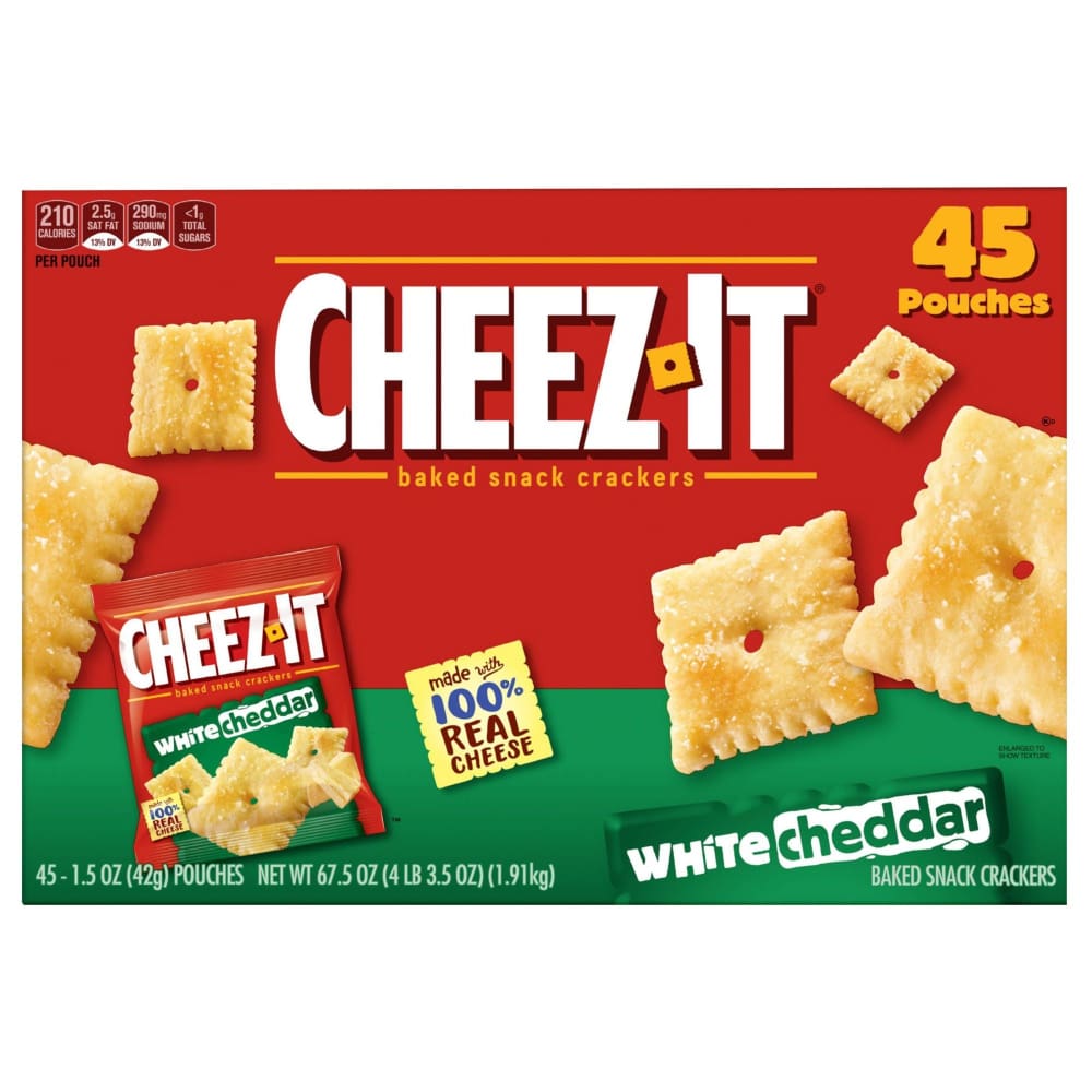 Cheez-It Cheez-It White Cheddar Baked Snack Packs 45 pk - Home/Grocery Household & Pet/Canned & Packaged Food/Snacks/Salty Snacks/ -