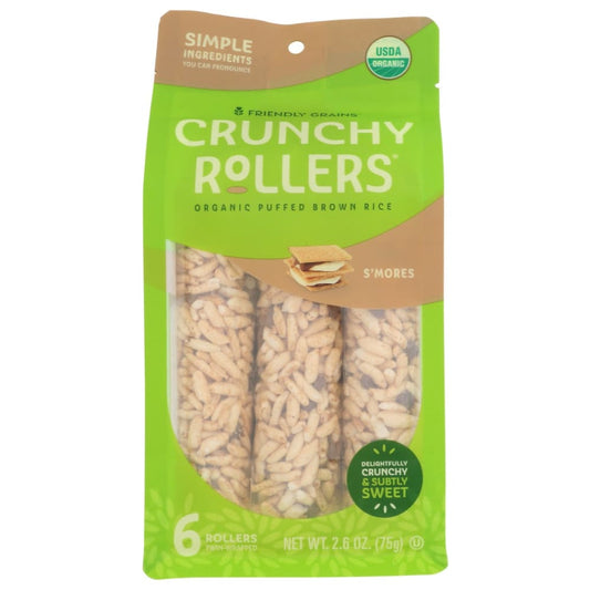 CHEF BOBO: Crunchy Rice Rollers Smores 2.6 oz (Pack of 5) - Puffed Snacks - CHEF BOBO