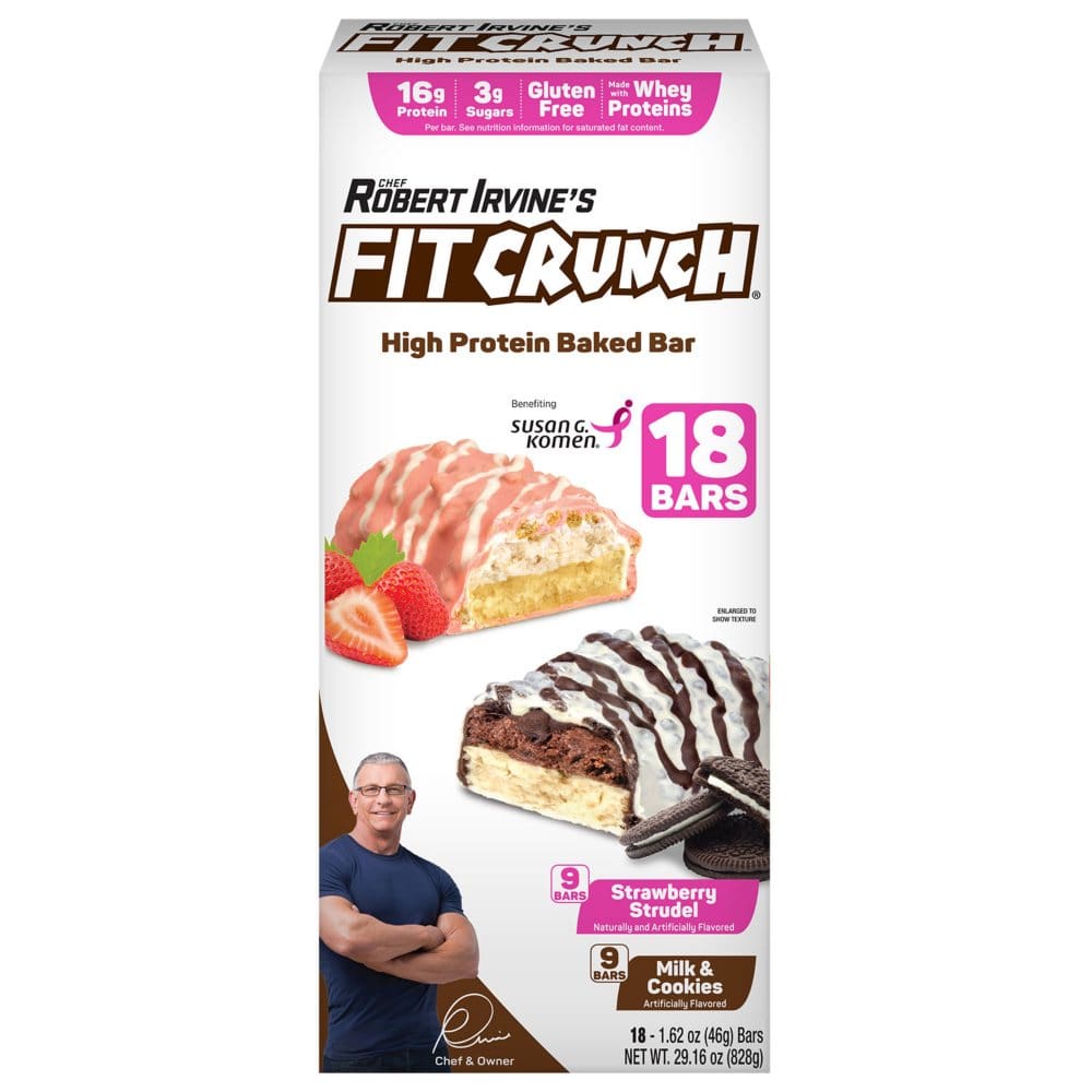 Chef Robert Irvine’s FITCRUNCH High Protein Baked Bars Variety Pack (18 ct.) - Women’s Health - ShelHealth