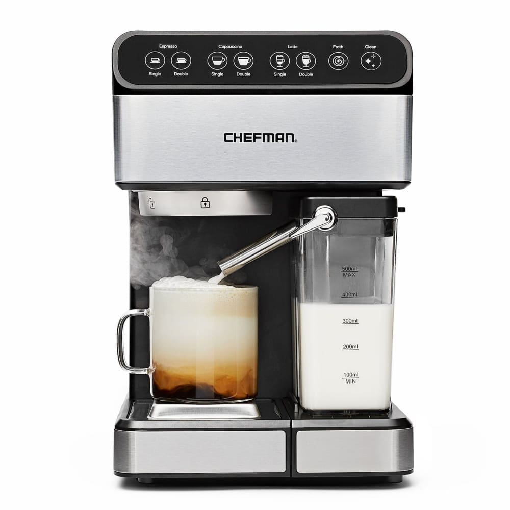 Chefman 6-In-1 Digital 15-Bar Pump Espresso Machine with Integrated Milk Frother - Home/Grocery Household & Pet/Coffee Tea & Creamer/Coffee