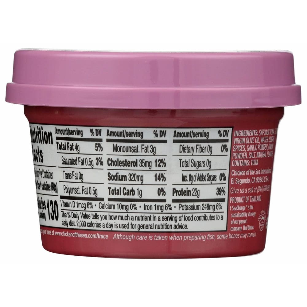 CHICKEN OF THE SEA Grocery > Pantry > Meat Poultry & Seafood CHICKEN OF THE SEA Tuna Garlic And Herb, 2.8 oz