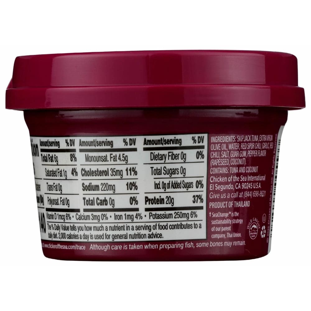 CHICKEN OF THE SEA Grocery > Pantry > Meat Poultry & Seafood CHICKEN OF THE SEA Tuna Thai Chili Infusion, 2.8 oz