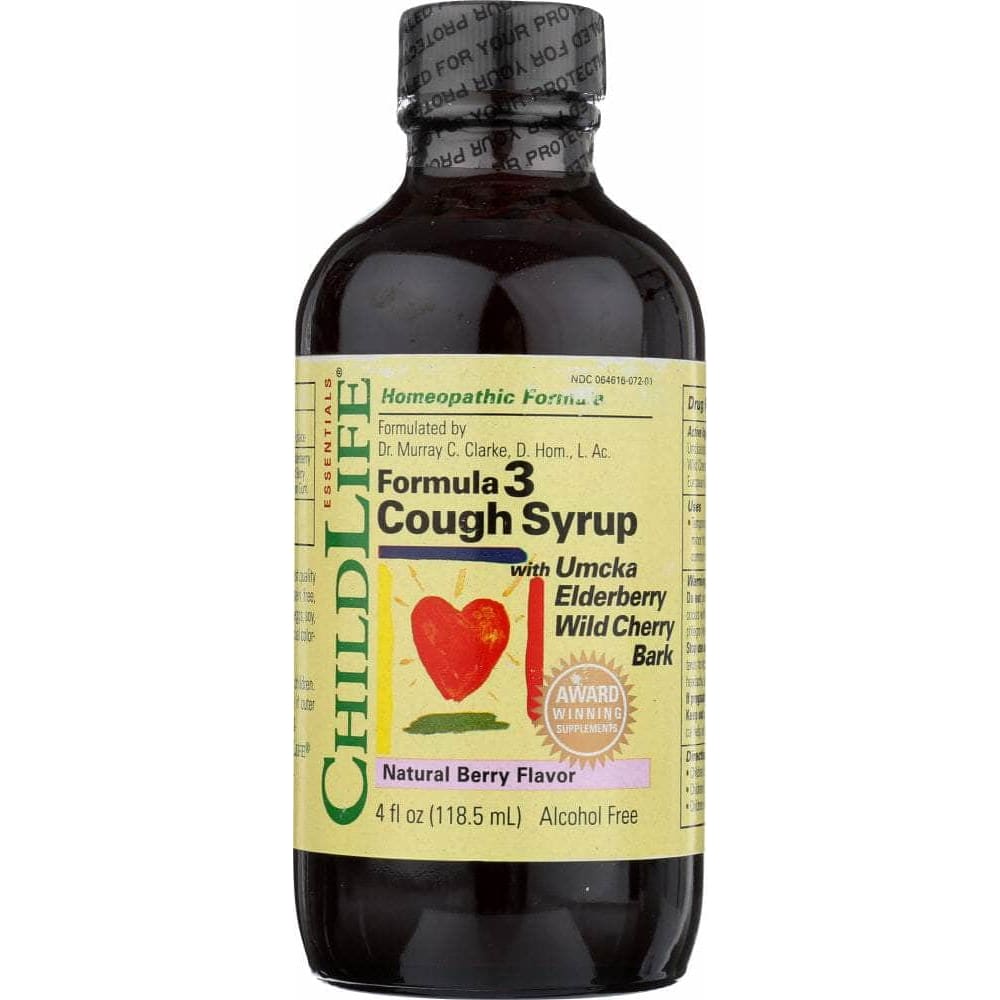Childlife Essentials Child Life Cough Syrup Formula 3 Berry Natural Flavor, 4 oz