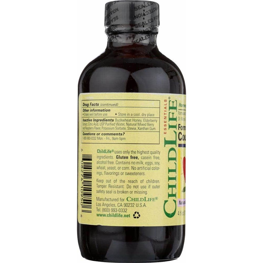 Childlife Essentials Child Life Cough Syrup Formula 3 Berry Natural Flavor, 4 oz