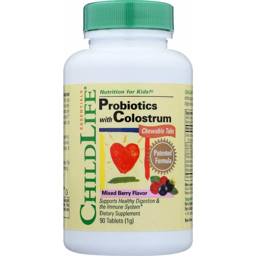 Childlife Essentials Child Life Probiotics with Colustrum Mixed Berry Flavor, 90 tb