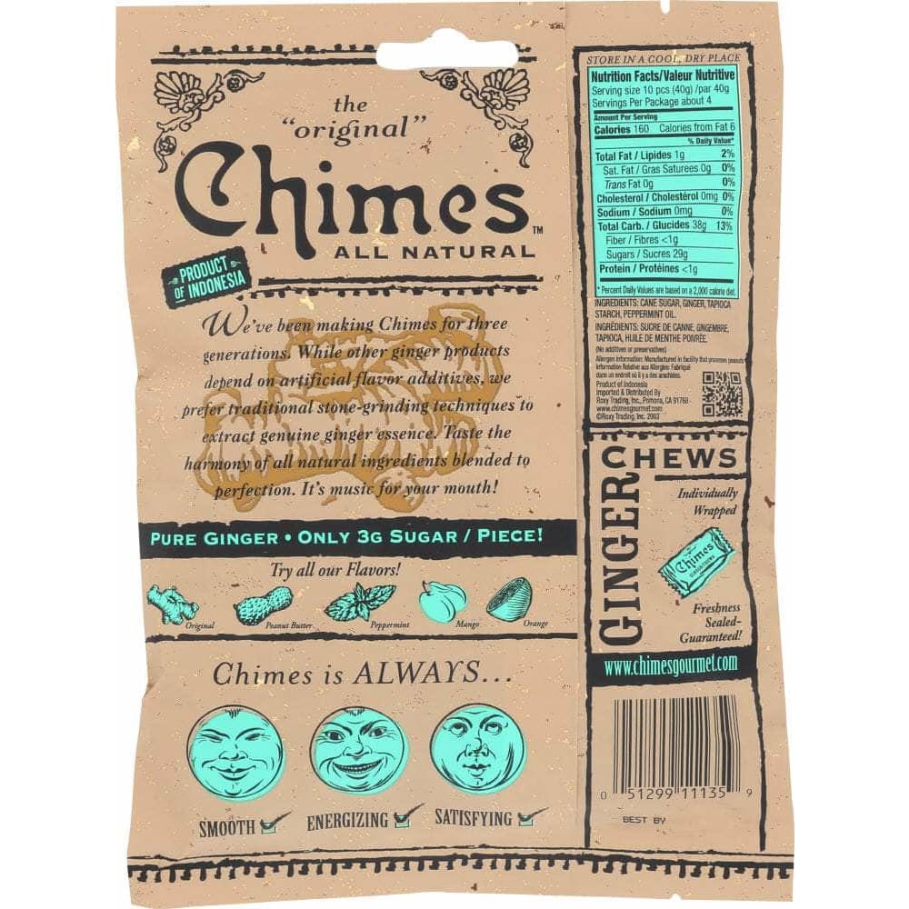 CHIMES Chimes Peppermint Ginger Chews Bag, 5 Oz