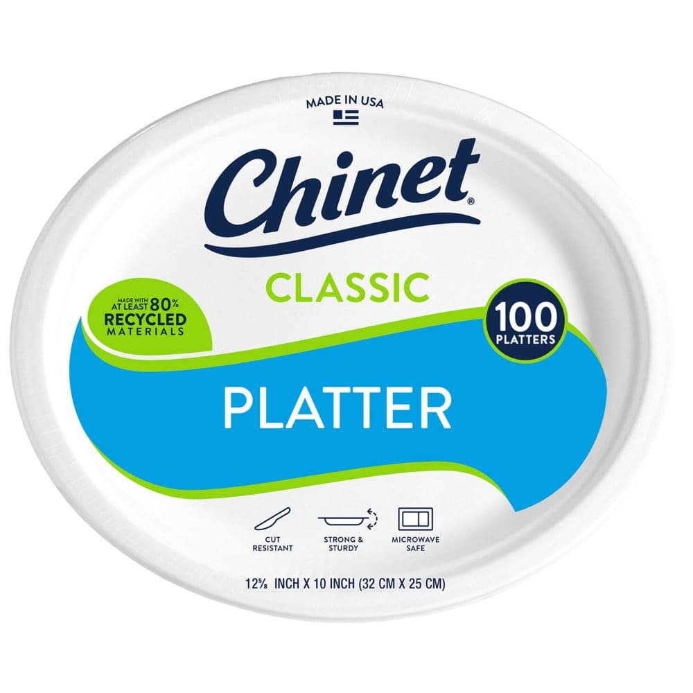 Chinet Classic Platter 12.63 x 10 (100 ct.) - Disposable Tableware - Chinet
