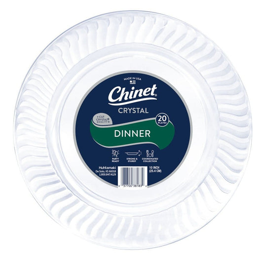 Chinet Crystal Clear Plastic Dinner Plate 10 (100 ct.) - Disposable Tableware - Chinet