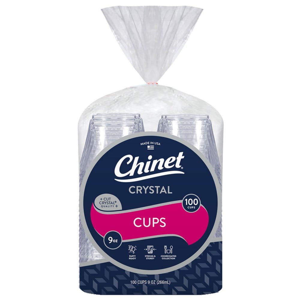 Chinet Crystal Cup 9 oz. (100 cups/pk. 2 pk.) - Disposable Tableware - Chinet