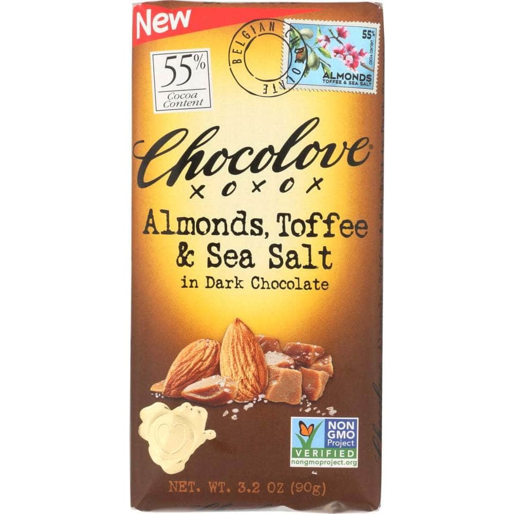 Chocolove Chocolove Almonds Toffee & Sea Salt in Dark Chocolate, 3.2 oz