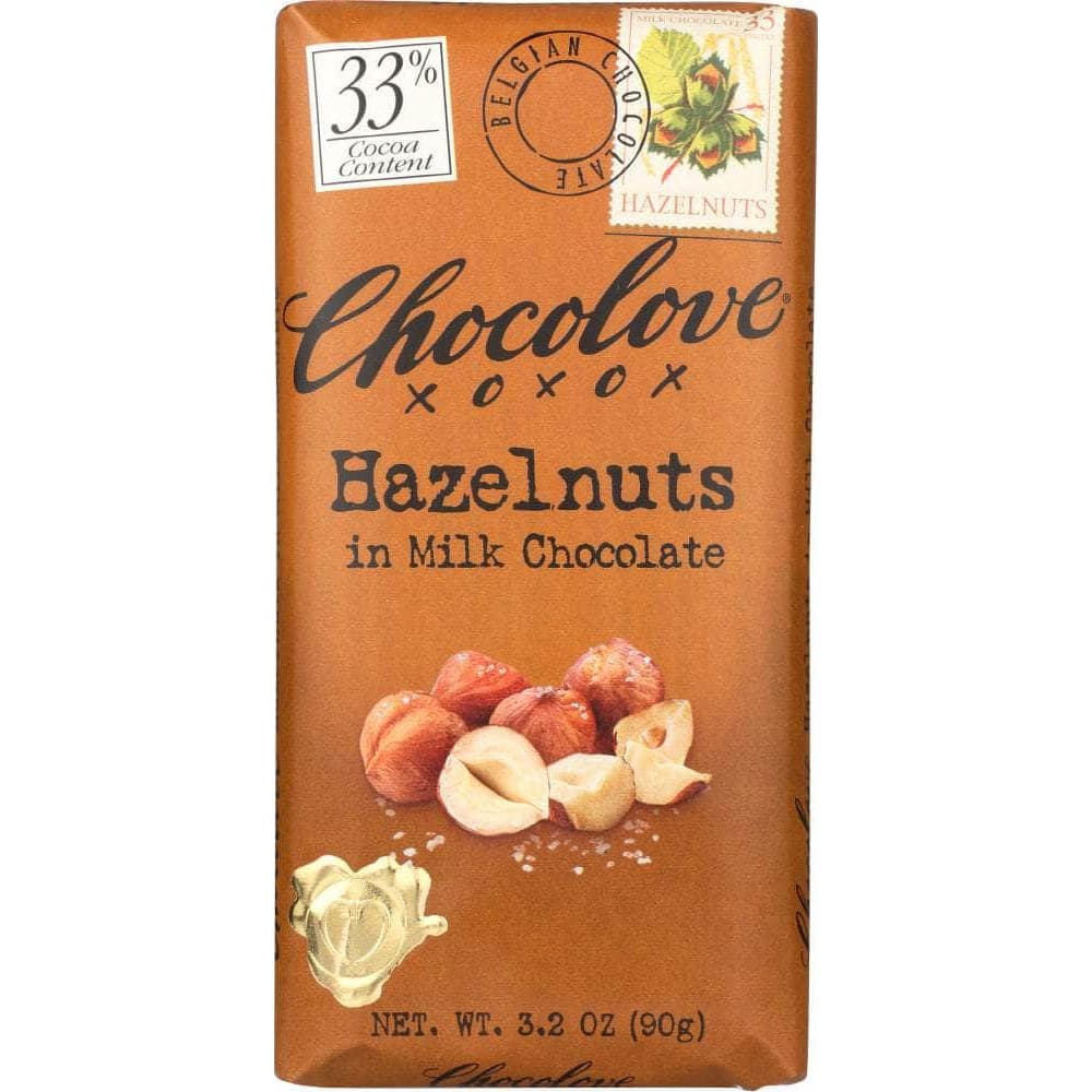 Chocolove Chocolove Hazelnuts In Milk Chocolate Bar, 3.2 oz