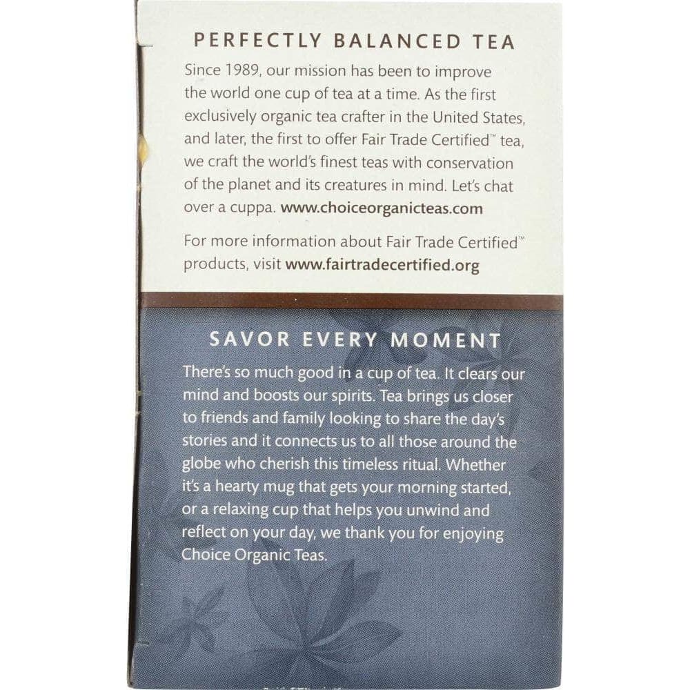 Choice Organic Teas Choice Tea Organic Earl Grey Tea, 16 bg