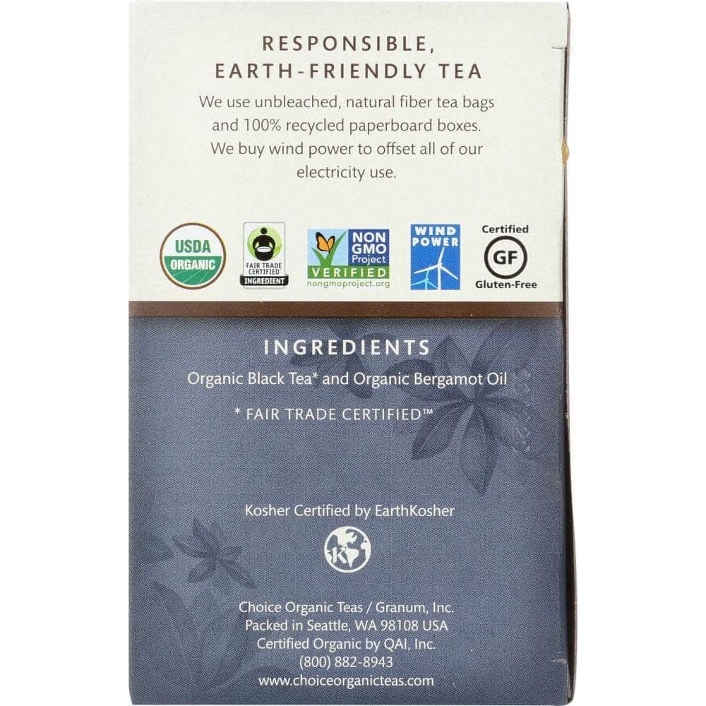 Choice Organic Teas Choice Tea Organic Earl Grey Tea, 16 bg