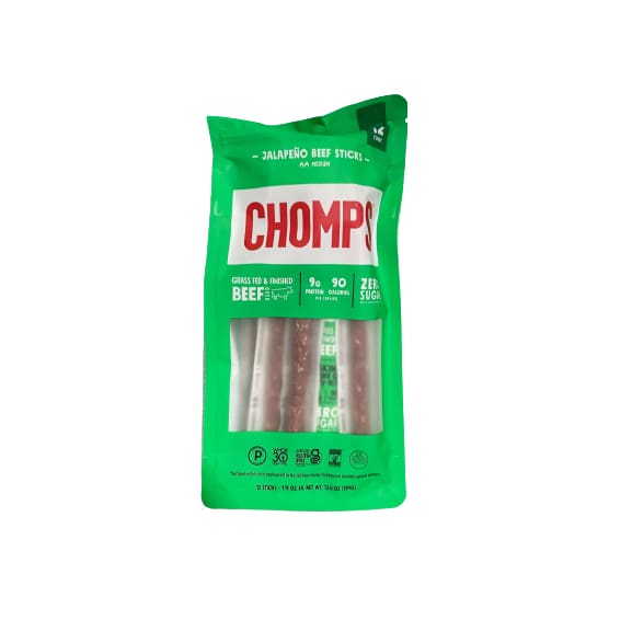 Chomps Jalapeno Grass Fed Beef Sticks 12 Count (13 oz.) - Chomps
